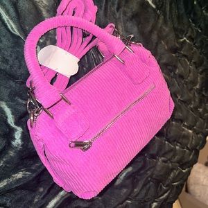 FUCHSIA CORDUROY PURSE
